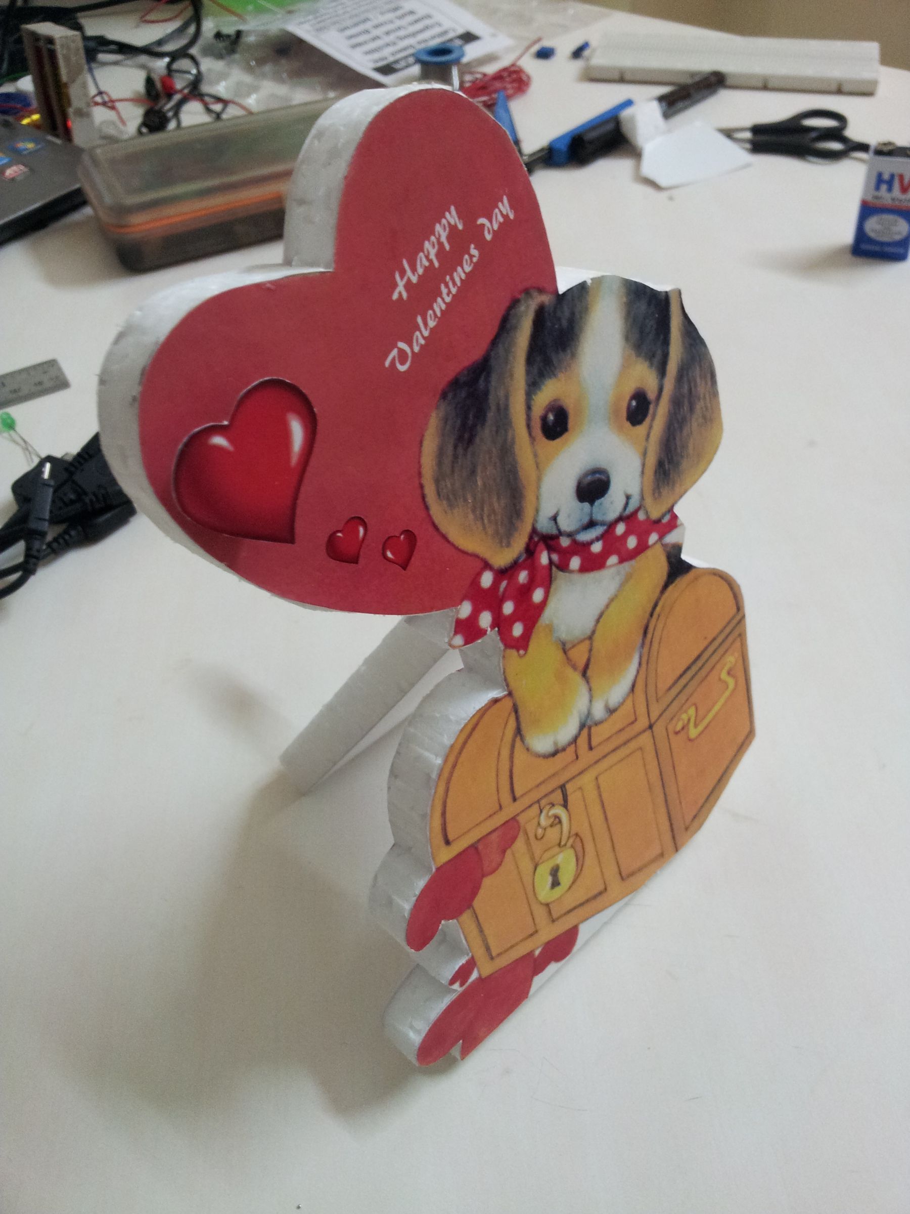 Glowing heart table piece