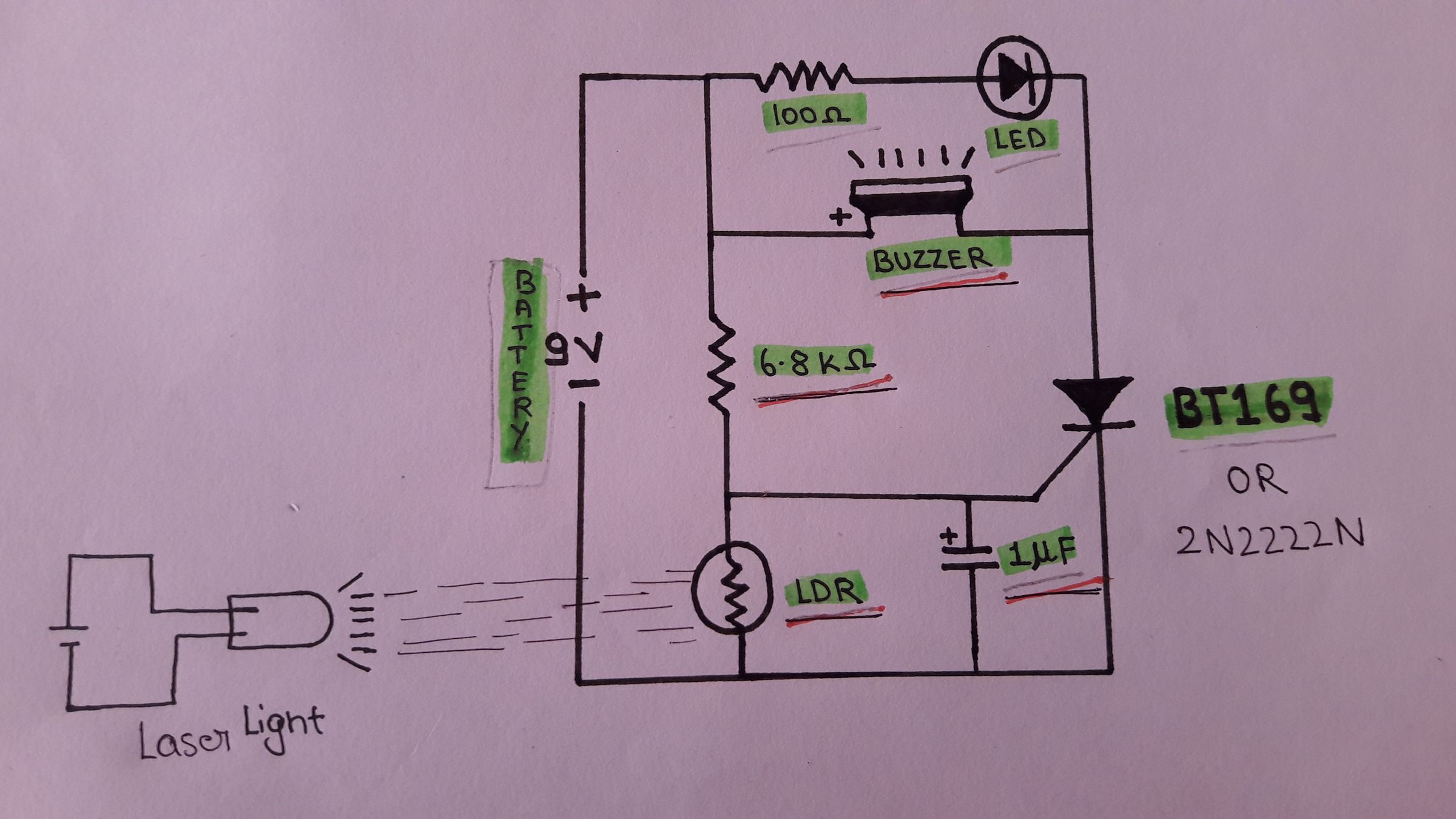 Laser Security Alarm System (DUAL MODE) 5 Steps Instructables