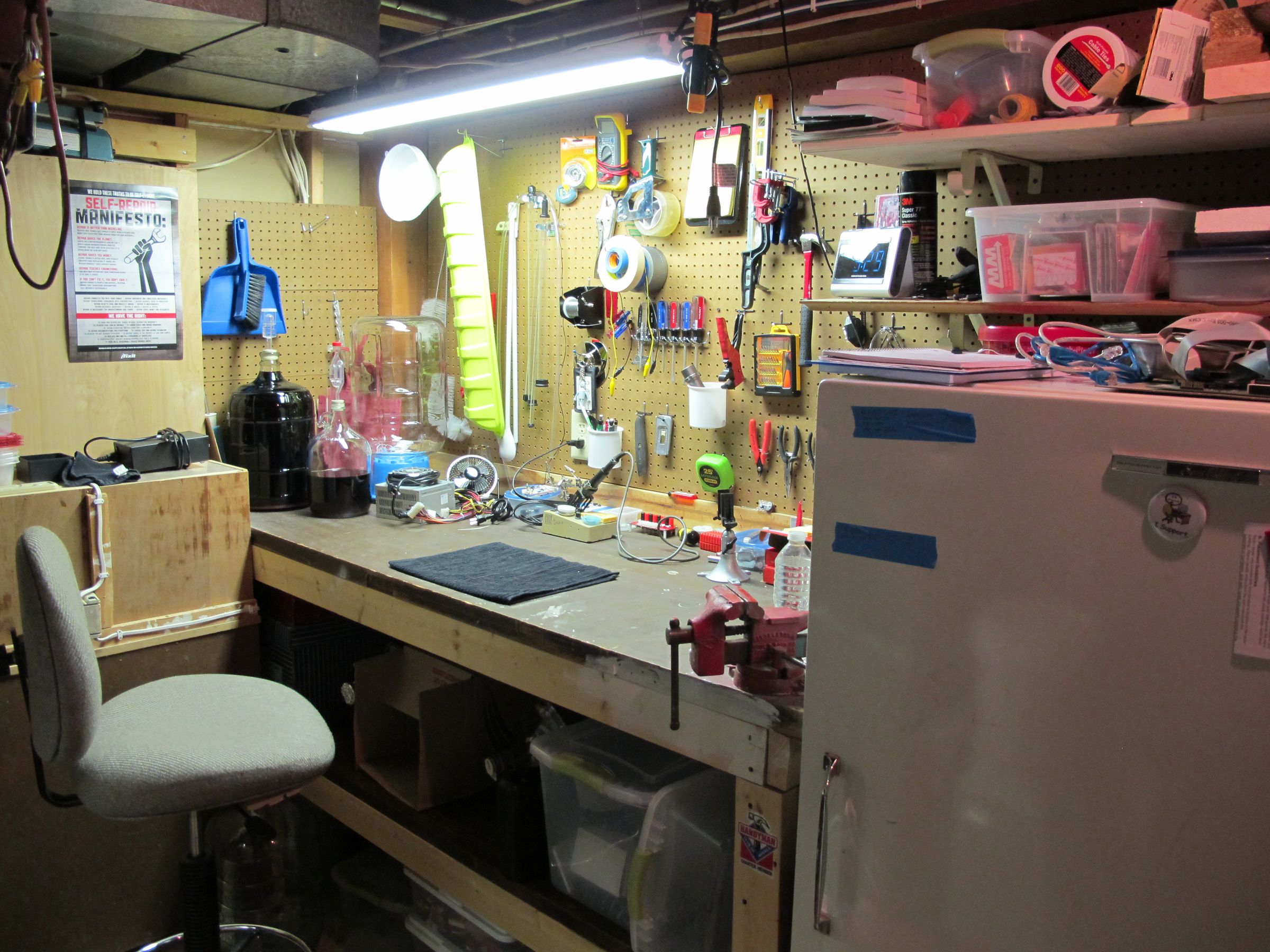 My Basement Pegboard Workspace