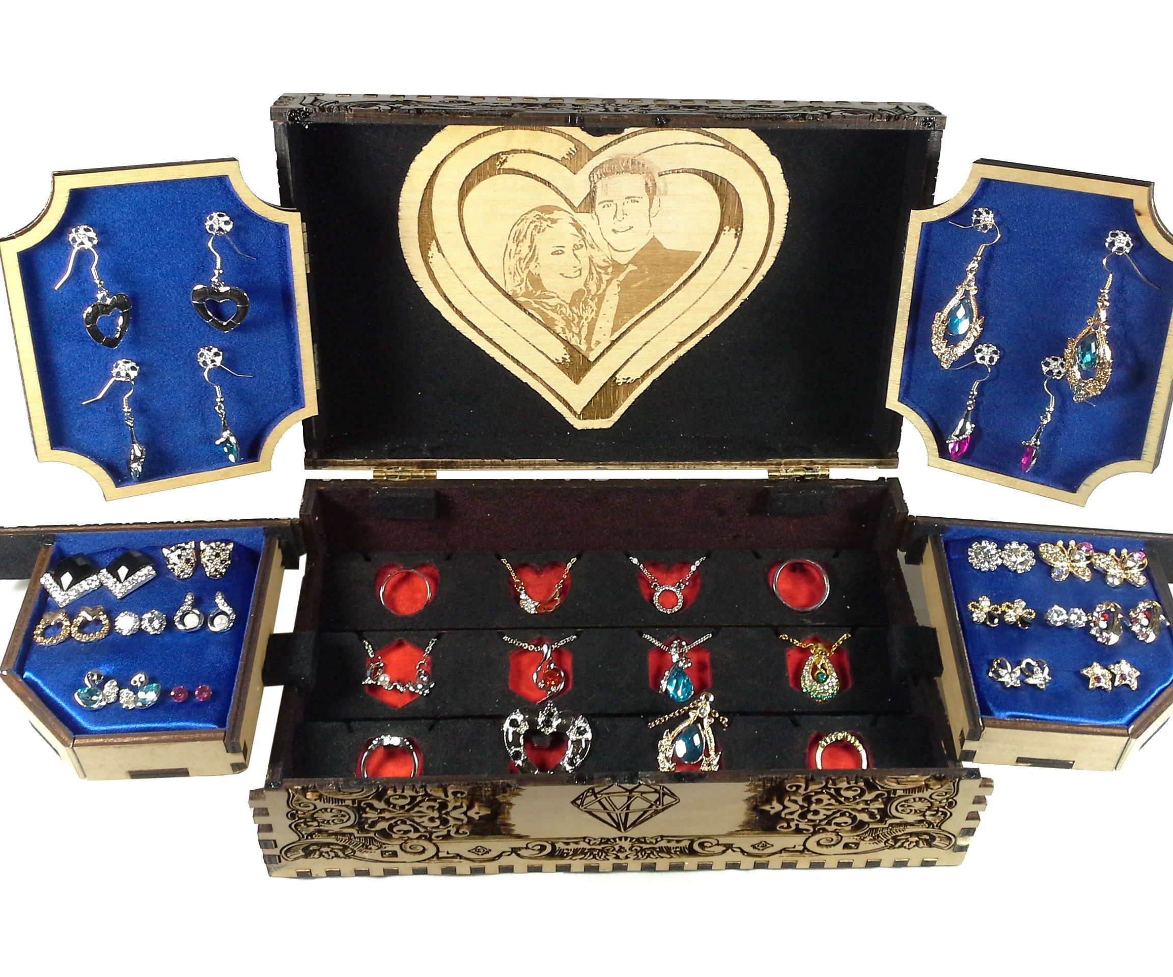 Laser Cut Wooden Jewelry Box