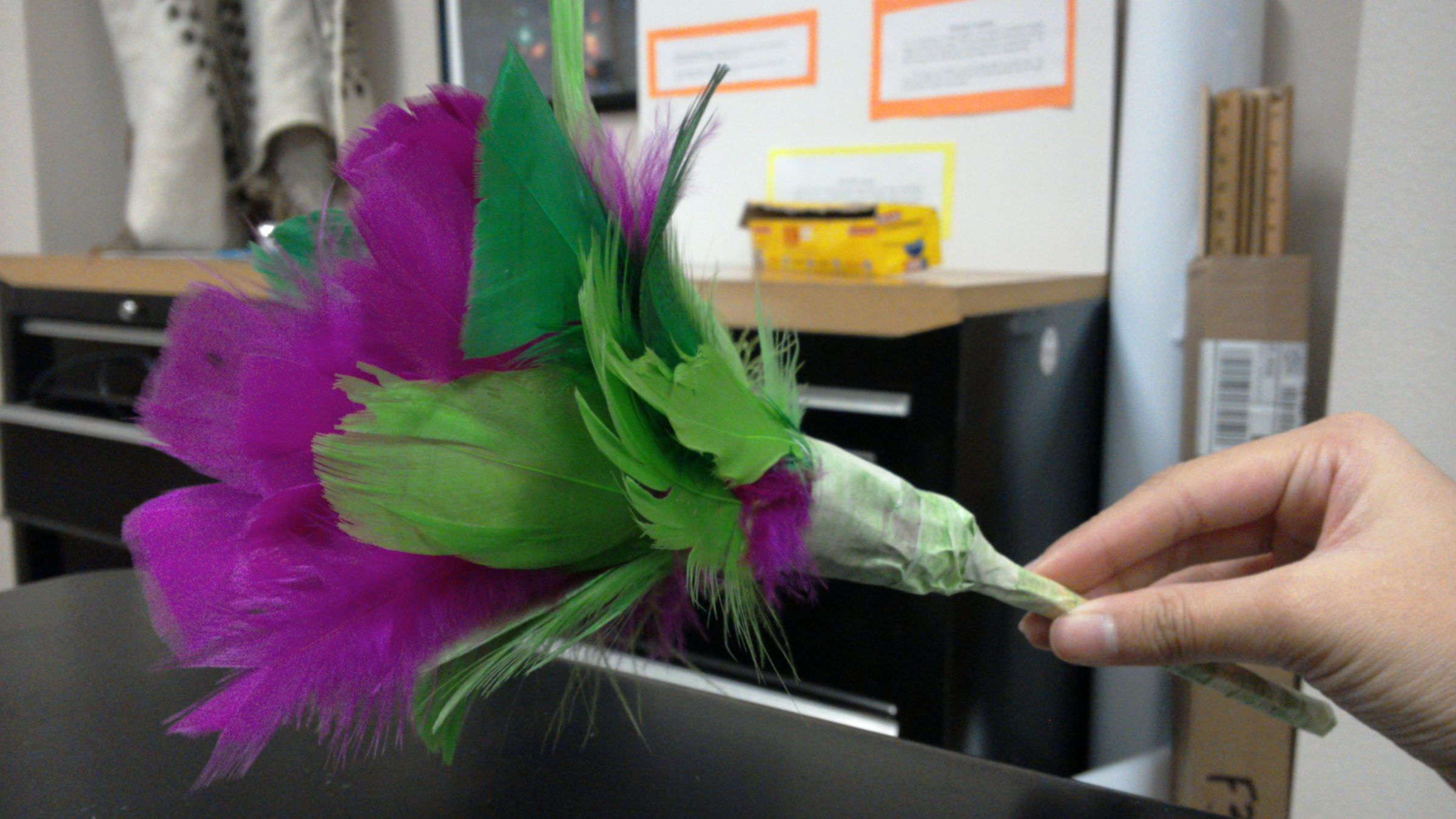 Fake Feather Flower Made by Tracy Li 8 Steps Instructables