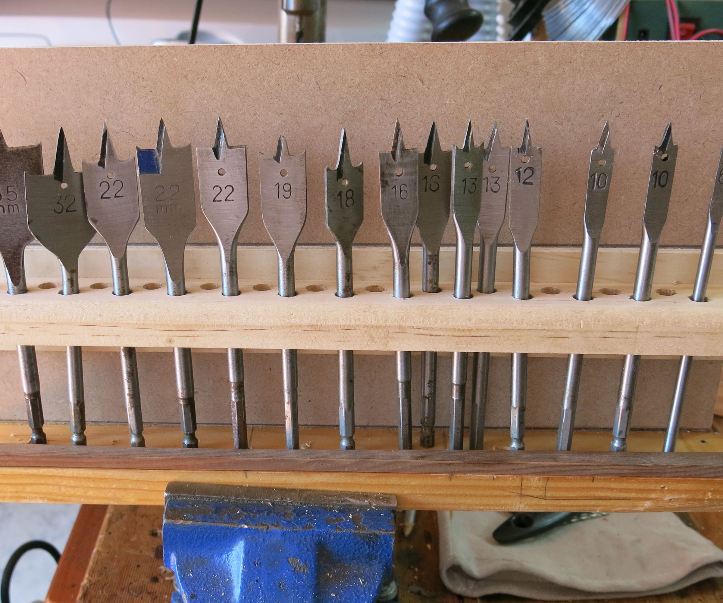 Flat Wood Drill Bits Organizer