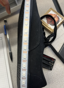 Gluing on the NeoPixel Strip