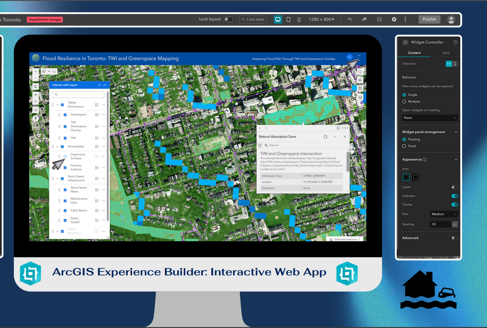 Create an Interactive Flood Resilience Map Using ArcGIS Experience Builder
