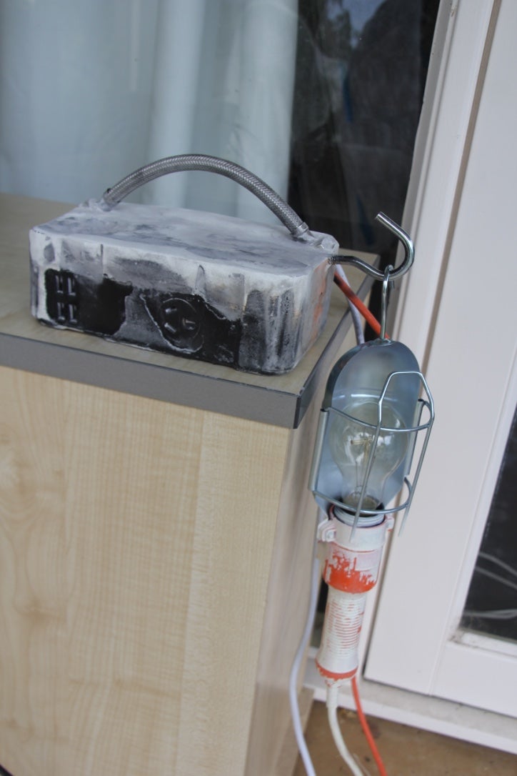 USB Port Concrete Potplant Lamps - Recycled Material