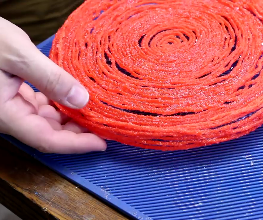 Making the Yarn Frisbee