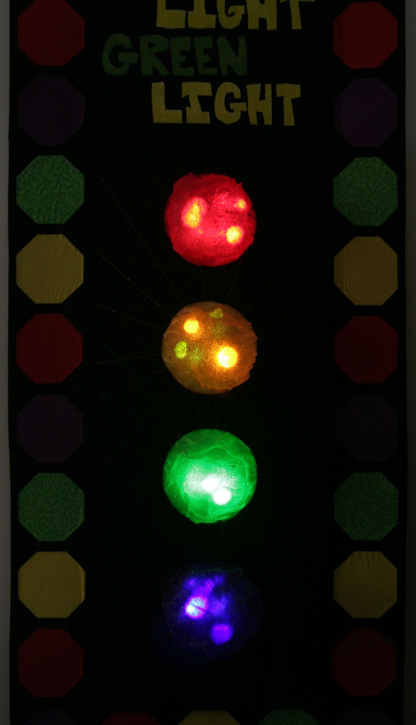 Interactive Red Light Green Light Game in a Quilt
