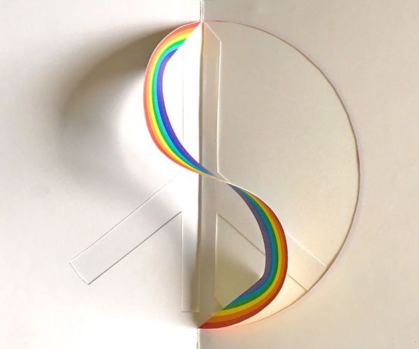 Peace & Rainbow Pop-up Card