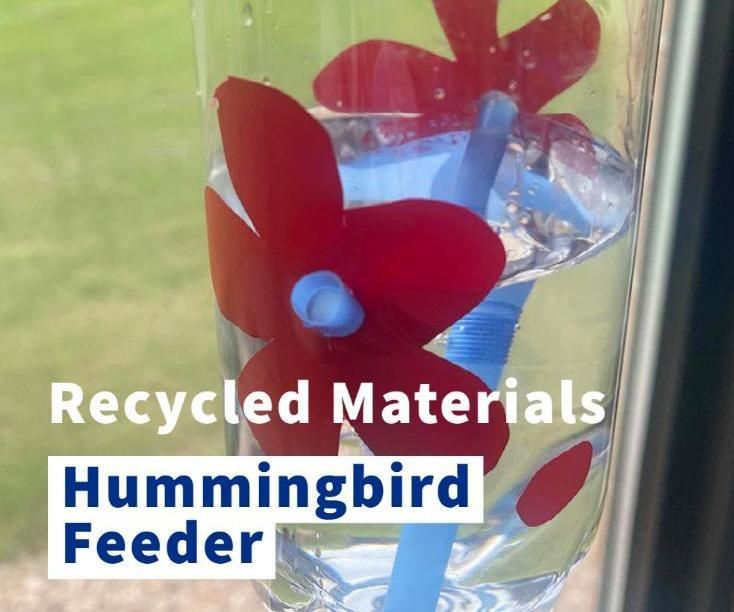 Recycled Materials Hummingbird Feeder (Lil Kid Friendly)