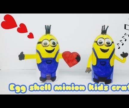 Lovely Minions With Egg Shell!!! Kids Craft Ideas!!!