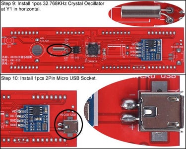 1 Pc 32.768KHz Crystal Oscillator at Y1 1 Pc 2 Pin Micro USB Socket