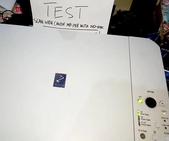 Using Canon MP-198 Scanner Without Ink or Cartridge