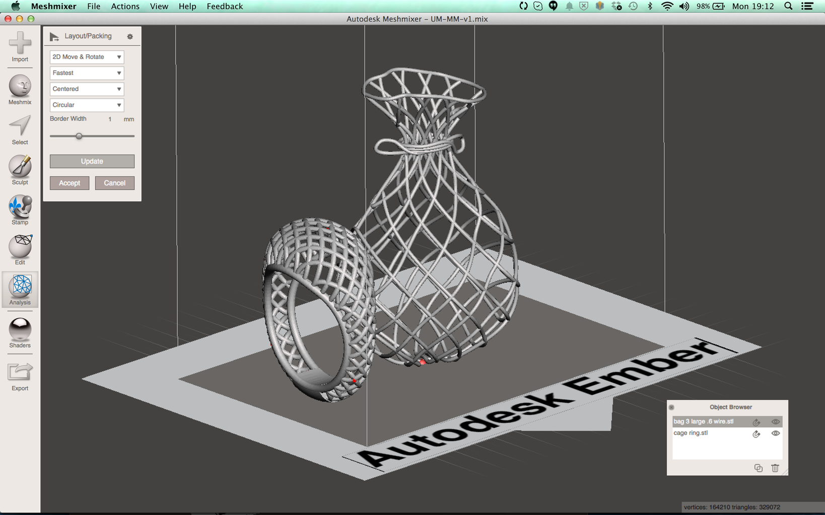 Meshmixer: Layout Models