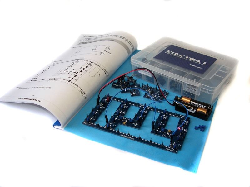 22 basic electronics circuits made with Electra I - modular electronics education KIT