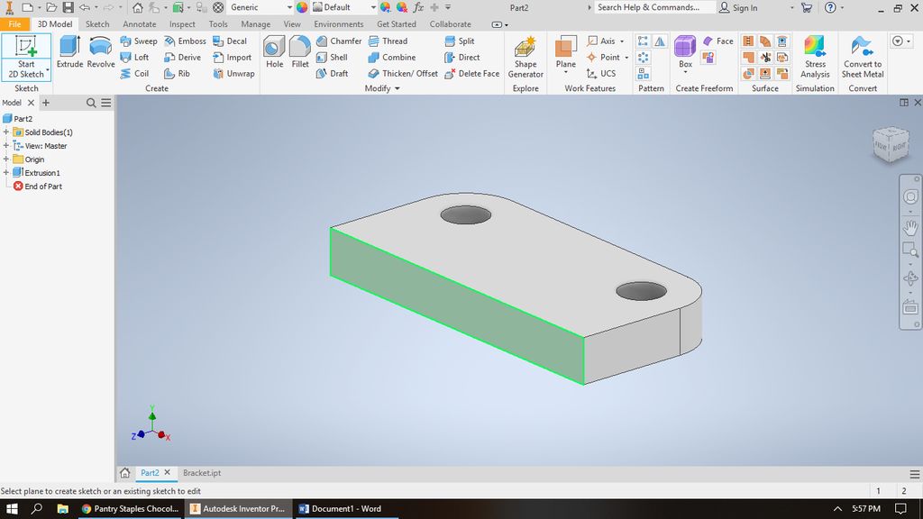 A Bracket For A Wheel Assembly On Autodesk Inventor 20 Steps