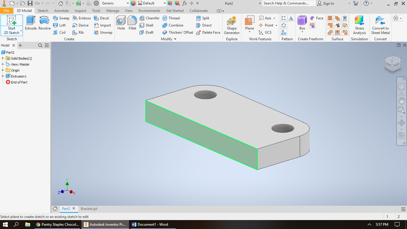 A Bracket for a Wheel Assembly on Autodesk Inventor : 20 Steps ...