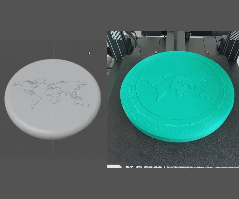 Designed Frisbee With a Map Pattern