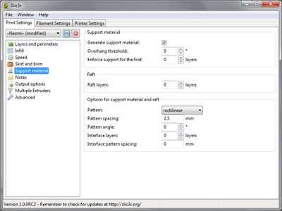 Slic3r (Print Settings) - "Support Material"