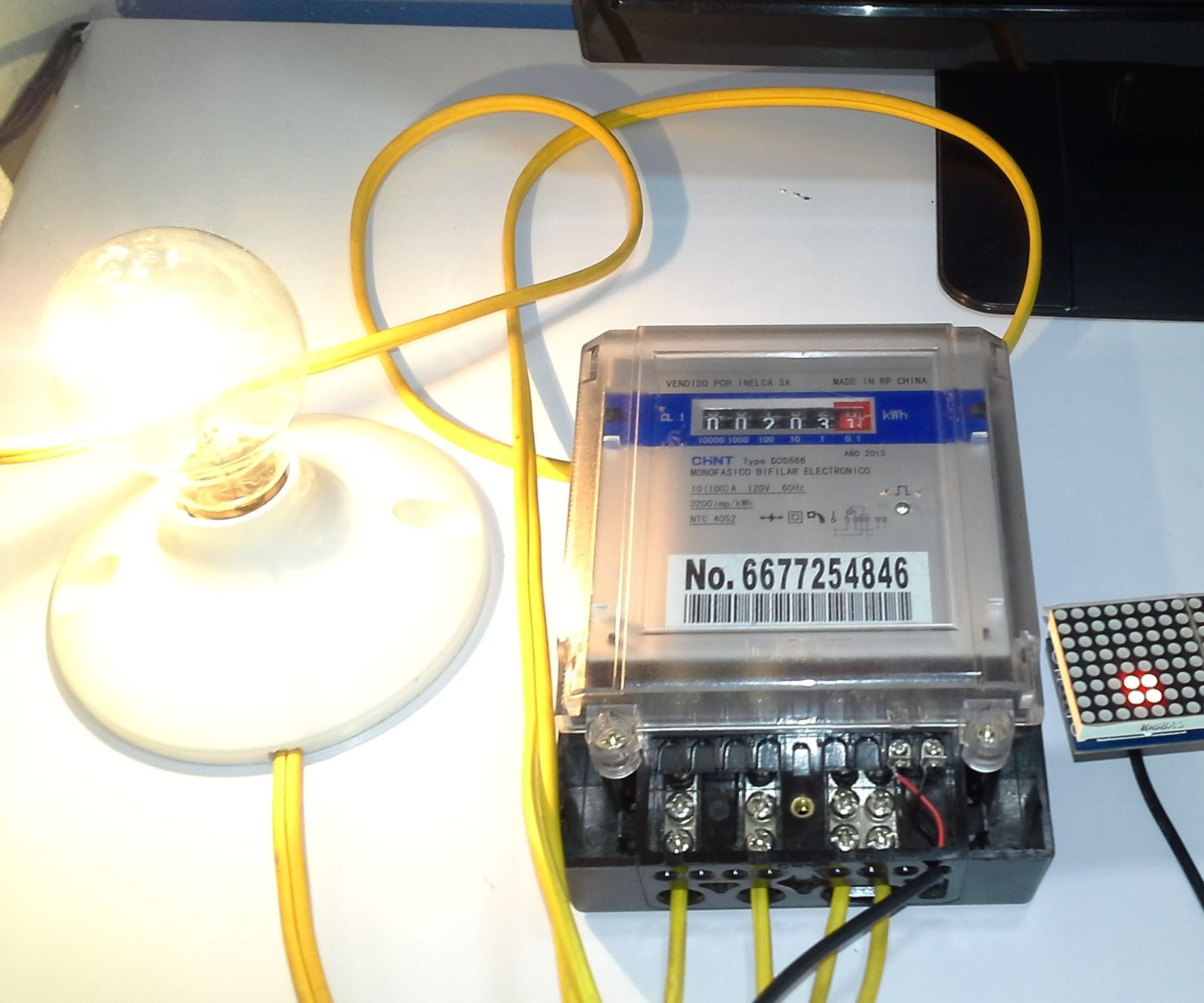 Electric Consumption Meter CHINT + ESP8266 & Matrix Led MAX7912