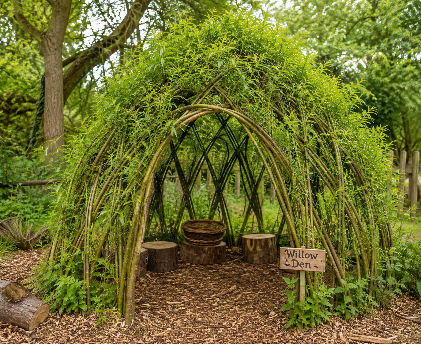 A Natural and Cozy Willow Den