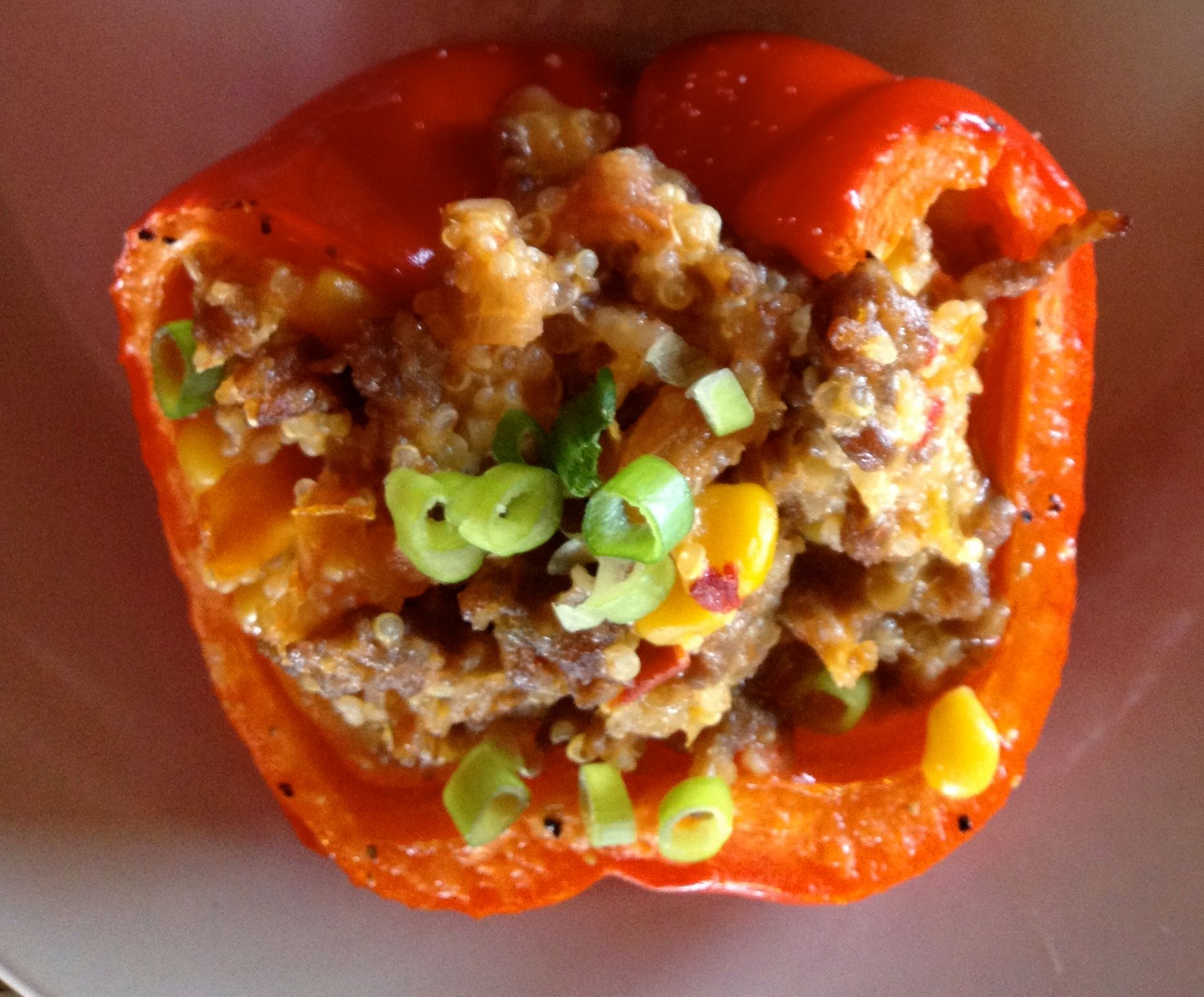 Quinoa and Sausage Stuffed Roasted Peppers