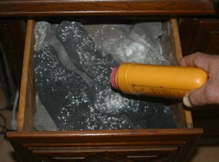 Put  Foot Powder in Drawer