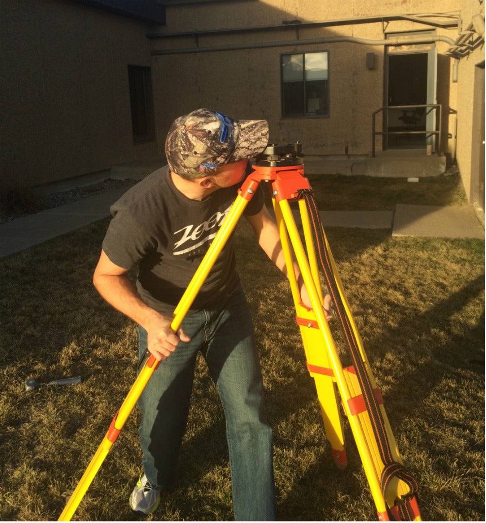 Attach the Tribrach and Coarse Level the Tripod Over the Benchmark.