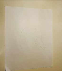 Step One: Outline the Dragon Head on White Paper