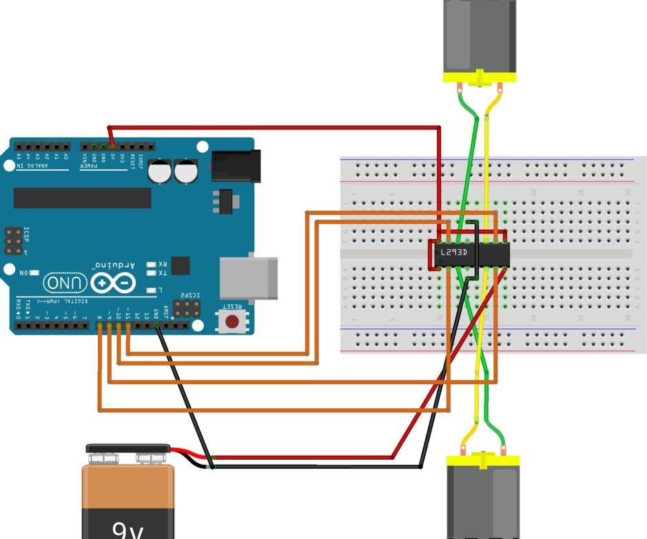 Controlling Two DC Motors With L293D IC