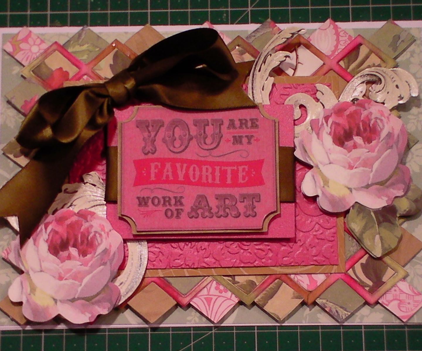 How to Make a Lattice Background Floral Art Card 