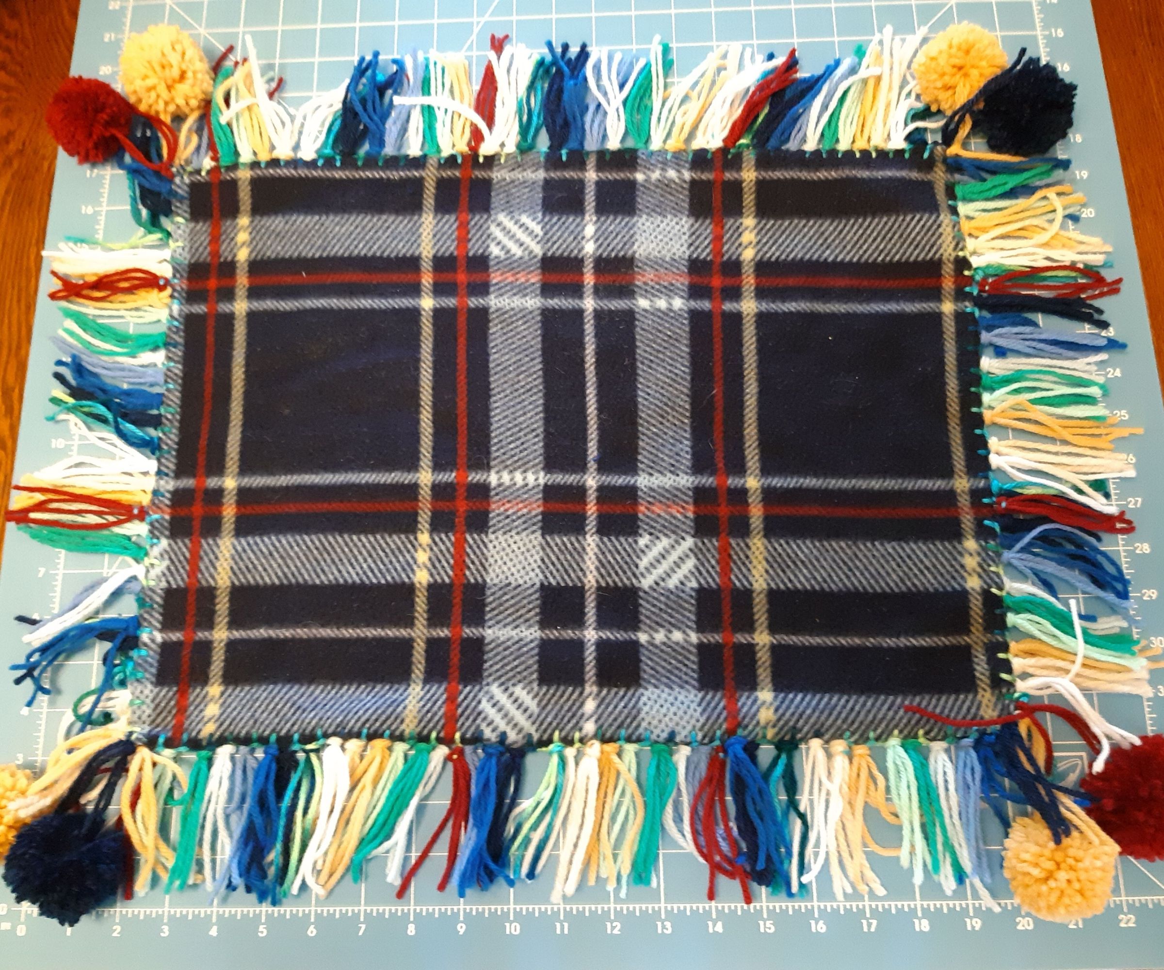 Colorful Fringed Upcycled Pet Bed