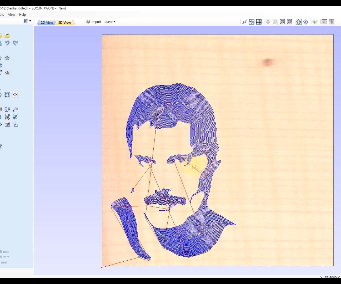 Freddie Mercury on Wood