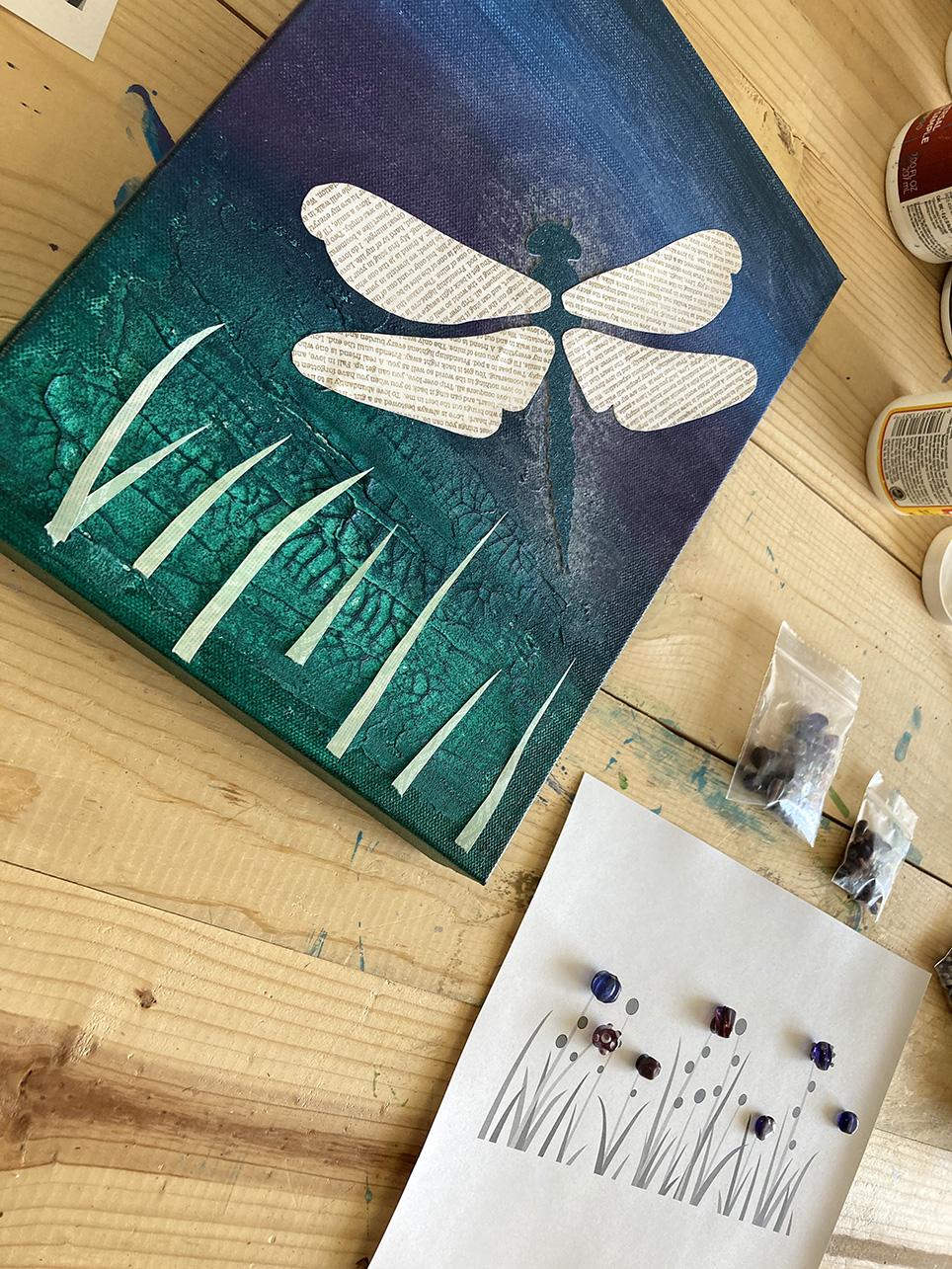 Gluing Down the Paper Pieces