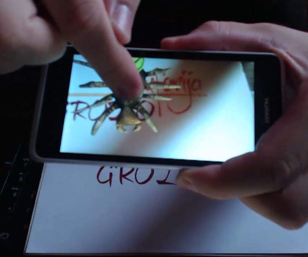 Augmented Reality Touchscreen Events for Scaling Rotating and Moving 3D Models