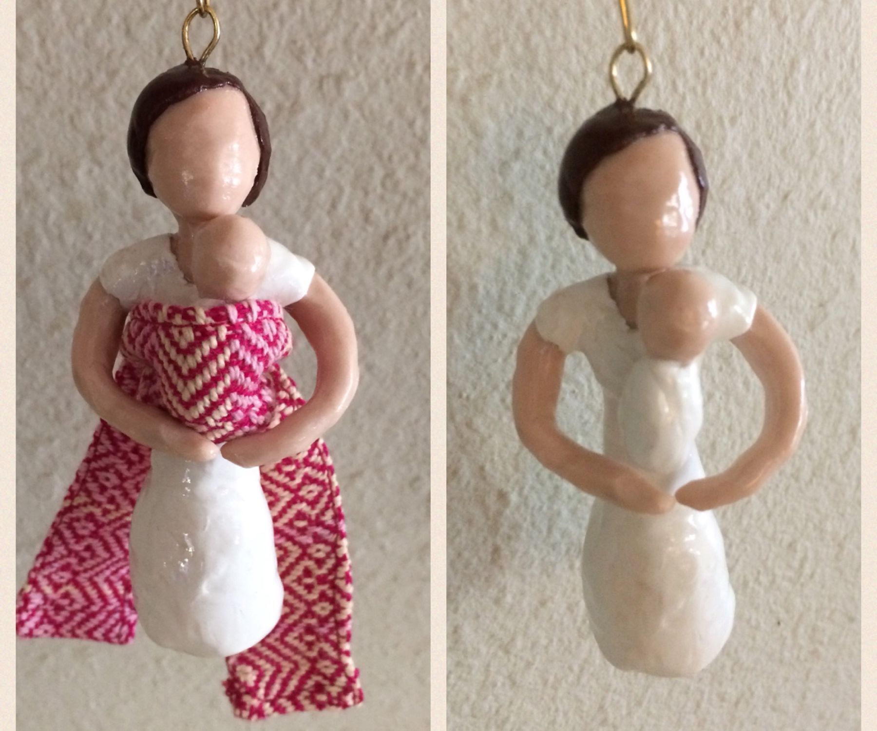 Mother and Baby Ornament Using Polymer Clay