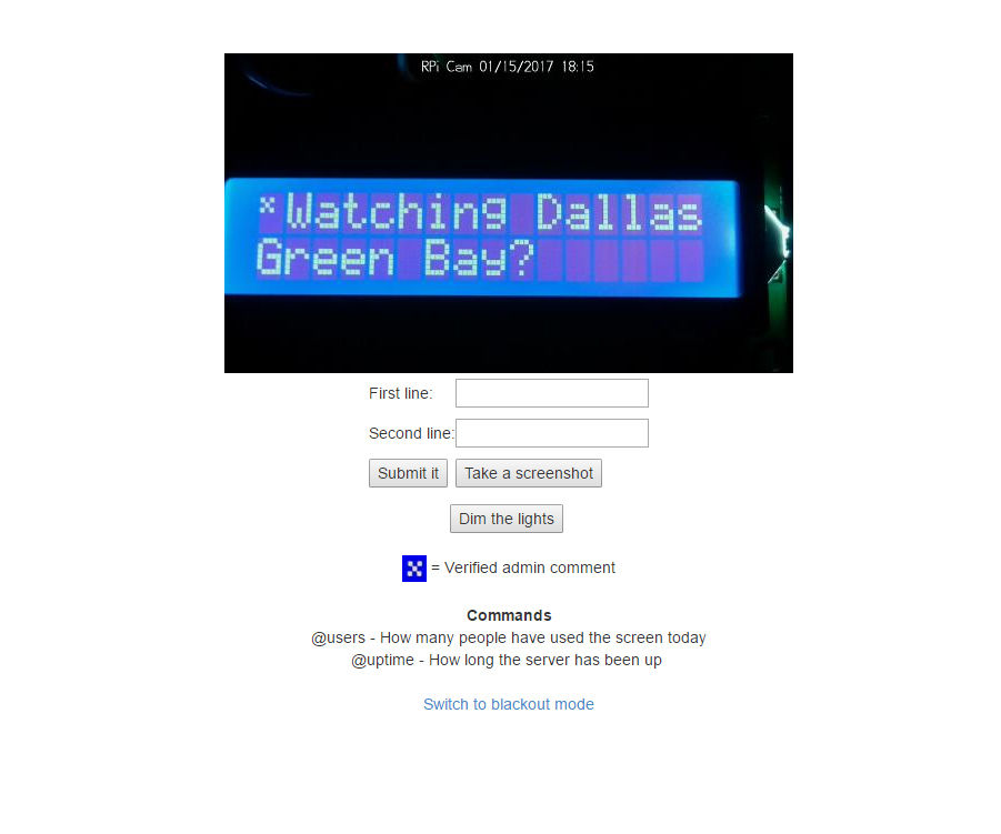 Live Streaming Programmable LCD Screen Via Raspberry PI and PI Camera