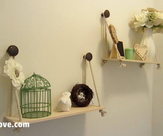 Simple Custom Hanging Shelves