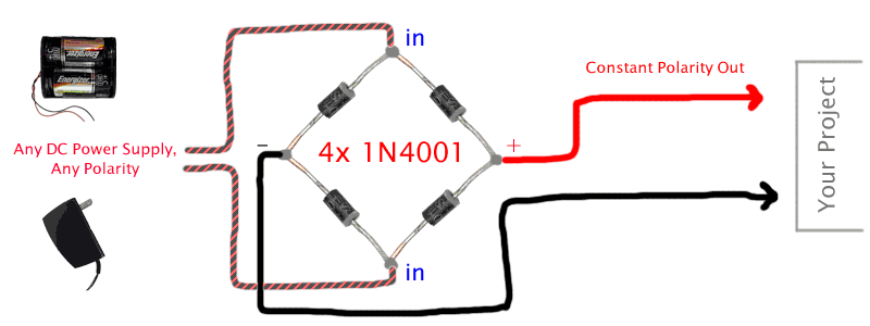 Self-Correcting Polarity Protection