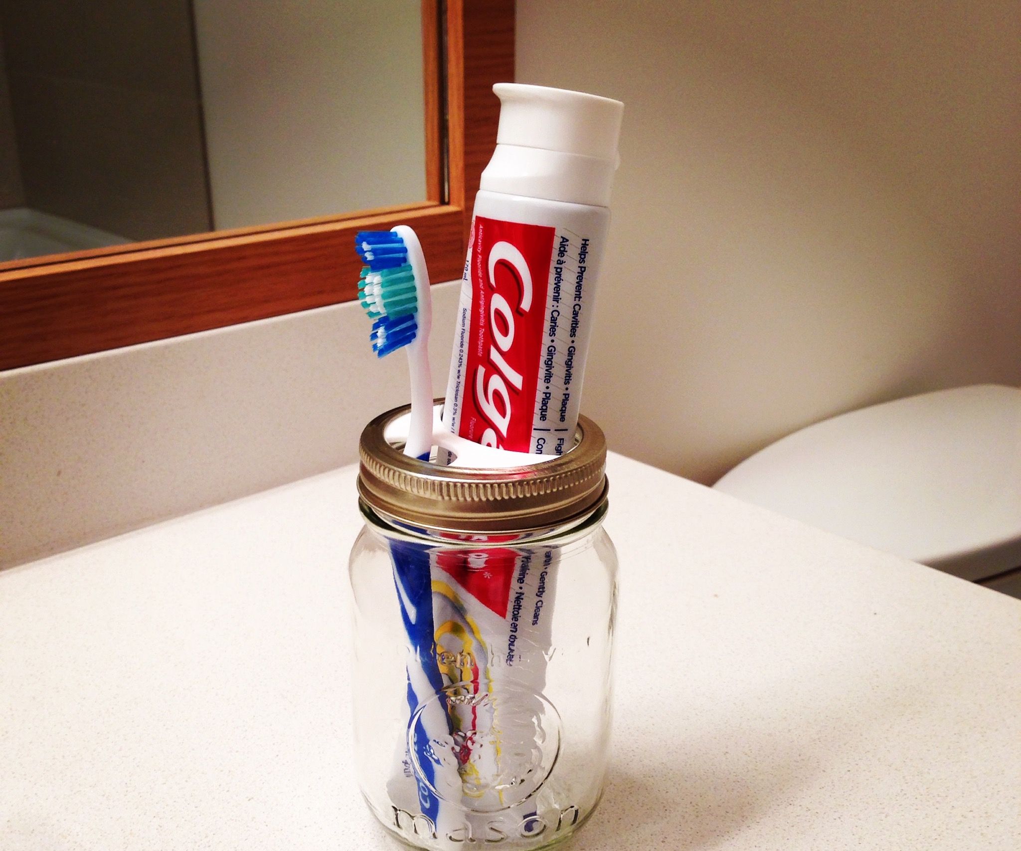 Mason Jar Toothbrush Holder