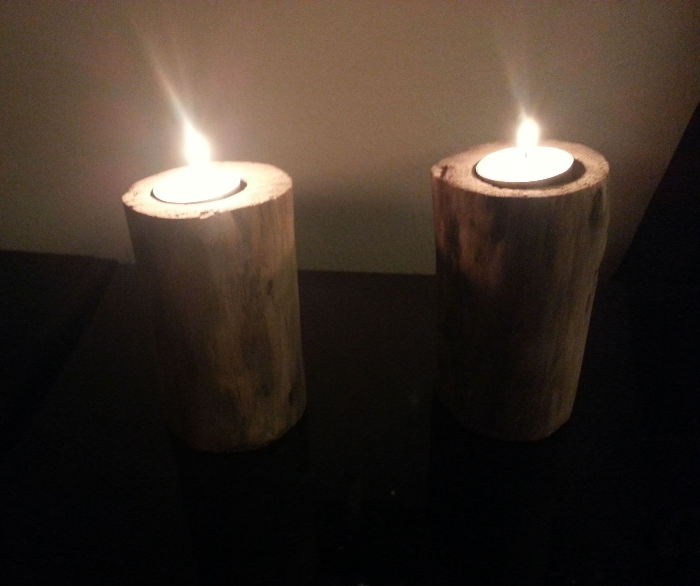 Log Tea Candle Holder