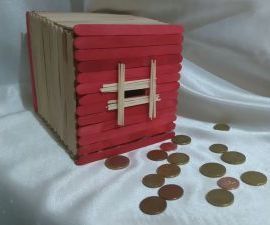 Popsicle Stick piggy bank
