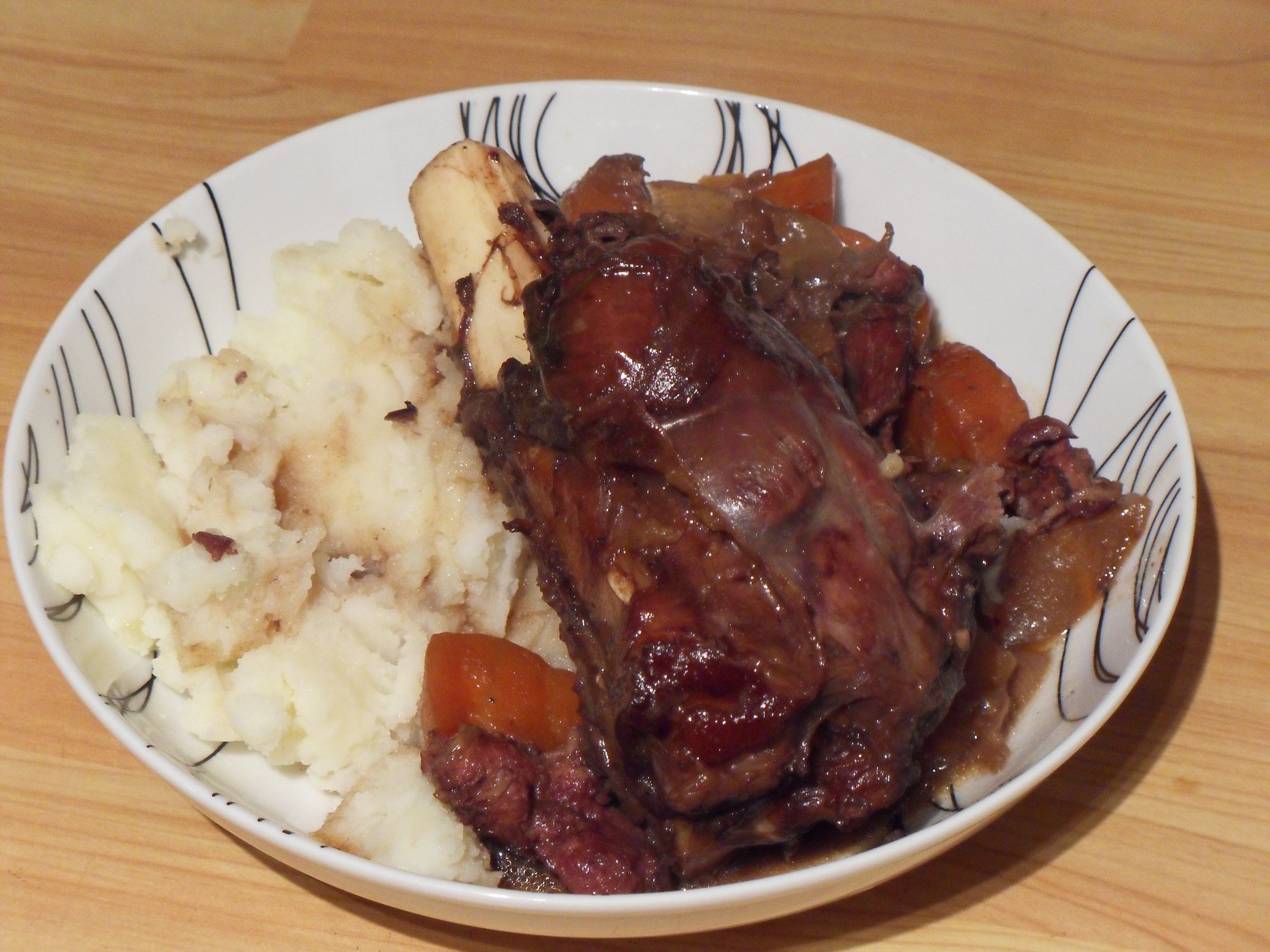 Venison Shank Casserole - With Red Wine and Juniper Berries