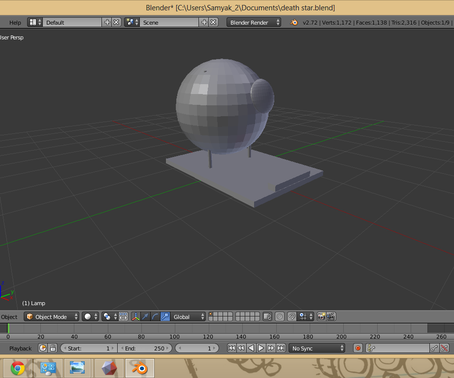 How to make a mini Death Star with a stand with blender
