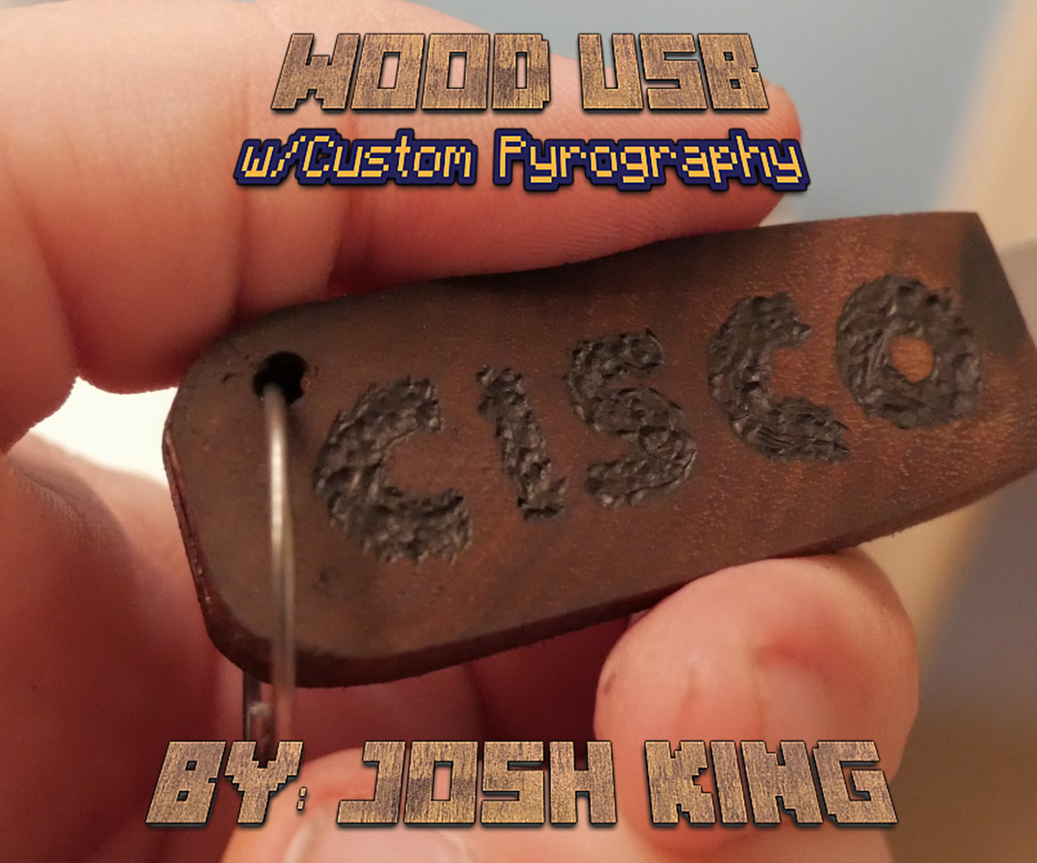 Wood USB W/Custom Pyrography