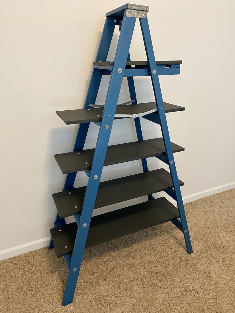 Upcycled Wooden Ladder Bookshelf 6 Steps Instructables