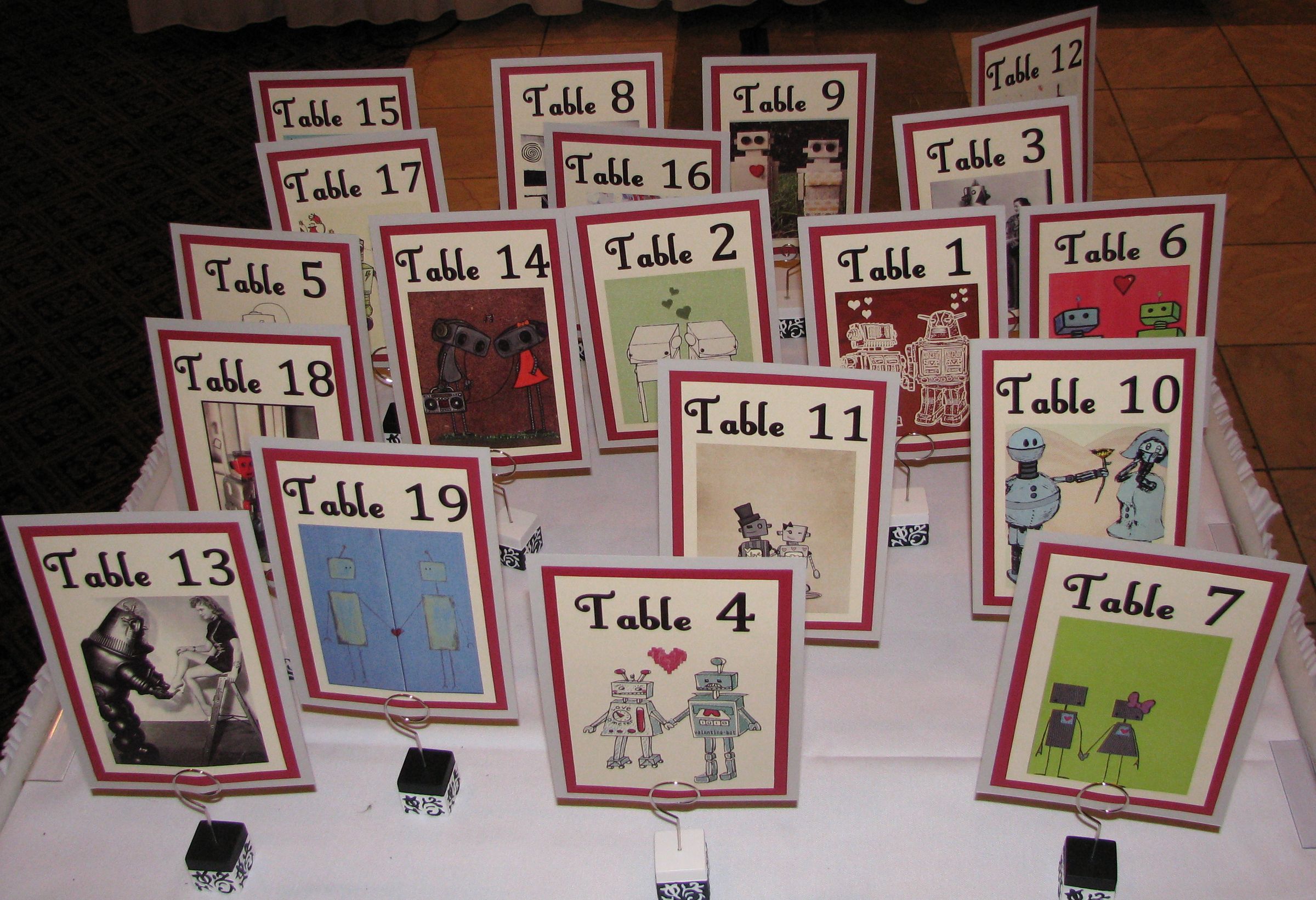 Table Number Cards