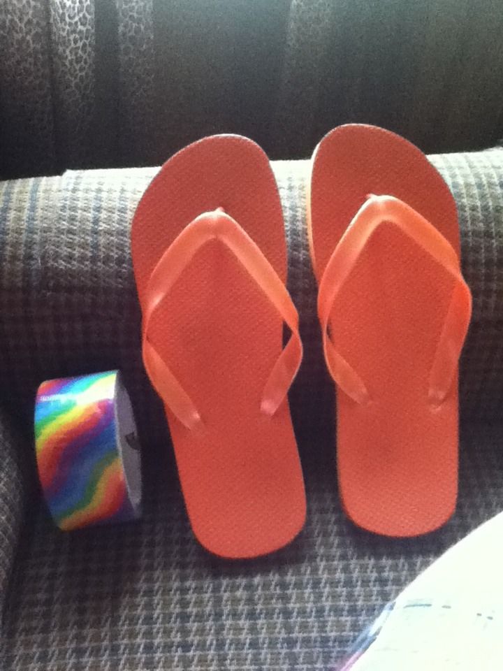 Flip Flops Customized With Duct Tape
