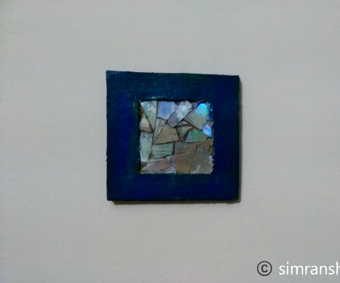 Recycled DVD mosaic frame