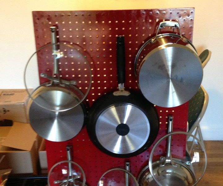 Quick & Easy Hanging Pegboard Pot & Pan Rack