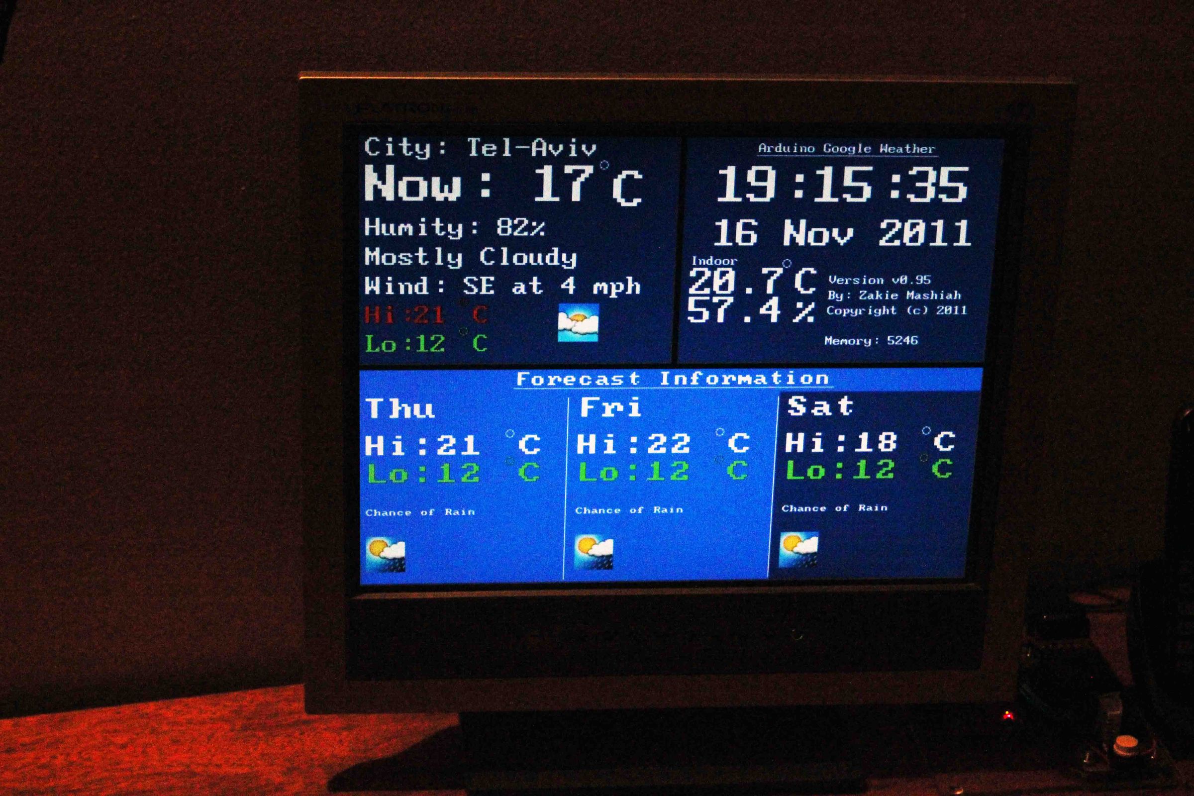 Google Weather on Graphical Display With Arduino
